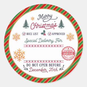 Adesivo Entrega Especial Personalizada do Papai Noel do Po