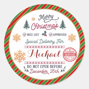 Adesivo Entrega Especial Personalizada do Papai Noel do Po