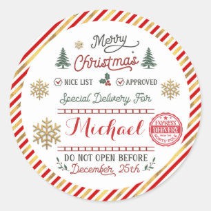 Adesivo Entrega Especial Personalizada do Papai Noel do Po