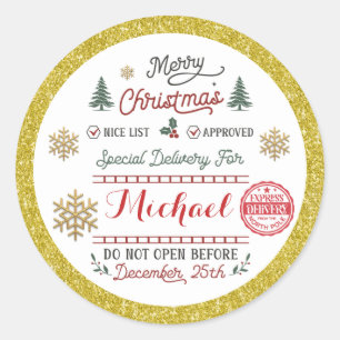 Adesivo Entrega Especial Personalizada do Papai Noel do Po