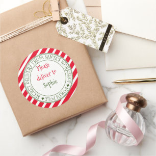 Adesivo Entrega secreta de Papais noeis stripe presente de