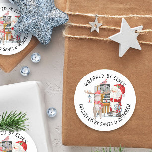 Adesivo Entregue pelo Papai Noel e Rena