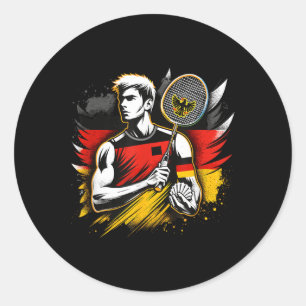 Adesivo Entusiasta de Badminton Alemão Raquete Peteca Alem