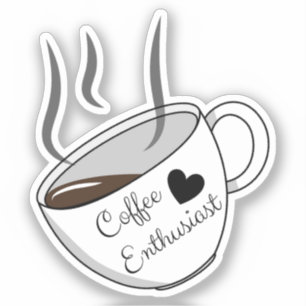 Adesivo Entusiasta do Café (Amantes de Xícara de Café Esté