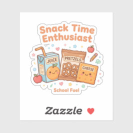 Adesivo Entusiasta do Tempo de Lanche Kawaii Comida Escola