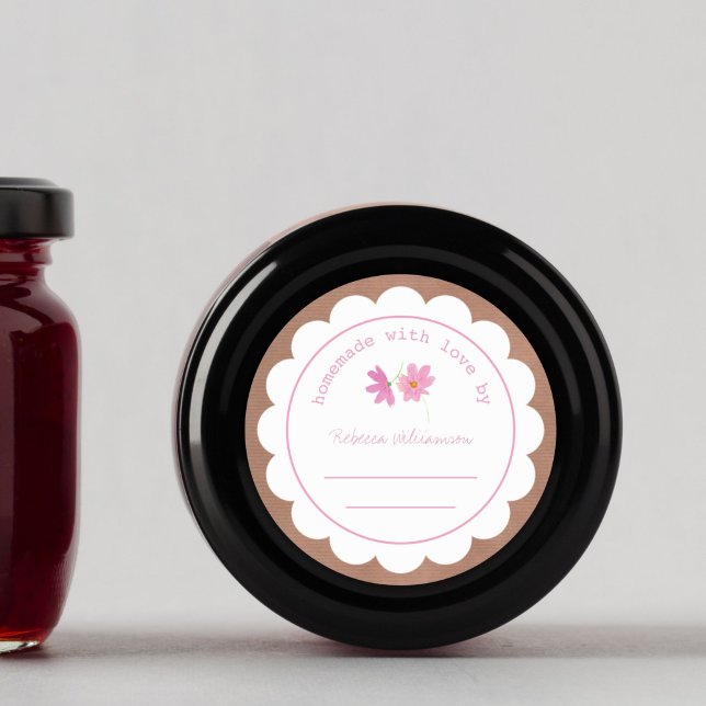 Adesivo Envase de Geleia Personalizada | Floral Rosa Casei (Criador carregado)