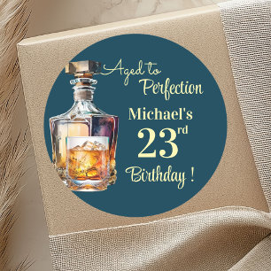 Adesivo Envelhecido à Perfeição Homens 23º Aniversário Whi