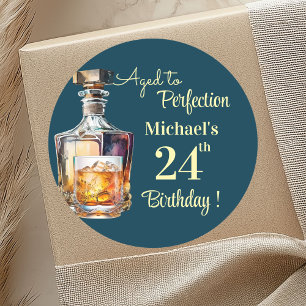 Adesivo Envelhecido à Perfeição Homens 24º Aniversário Whi