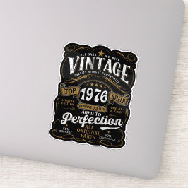 Adesivo Envelhecido à Perfeição Vintage 1976 Aniversário 5