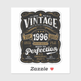 Adesivo Envelhecido à Perfeição Vintage 1996 Aniversário d