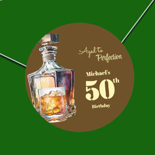 Adesivo Envelhecido à Perfeição Whiskey de Aniversário de