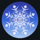 Adesivo Envelope Bag Sticker Christmas Snowflake Name<br><div class="desc">Envelope Bag Sticker Nome Floco de Neve de Natal. Design de Claudine Boerner.</div>