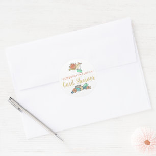 Adesivo Envelope Classic Round de Entrega de Chá de Cartão