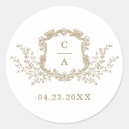 Adesivo Envelope Clássico de Crest Botânico Elegante Vinta