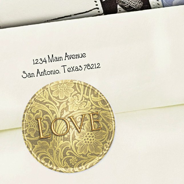 Adesivo Envelope de Amor Selo Dourado (Criador carregado)