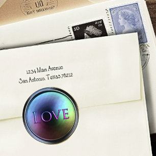 Adesivo Envelope de Amor Selo Escuro Iridescente