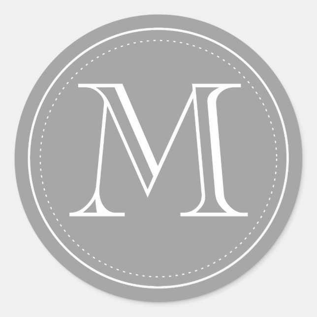 Adesivo Envelope de carvão monograma selado por Impressões (Frente)