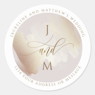 Adesivo Envelope de Casamento Blush e Terracotta Selo / Fa