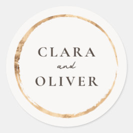 Adesivo Envelope de Casamento Country Olive Grove em Doura