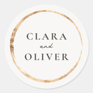 Adesivo Envelope de Casamento Country Olive Grove em Doura