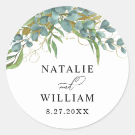 Adesivo Envelope de Casamento Rustic Eucalyptus Laurel Sti