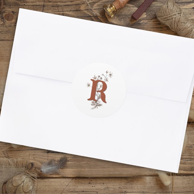Adesivo Envelope de Casamento Terracotta Boho Wildflower (Criador carregado)
