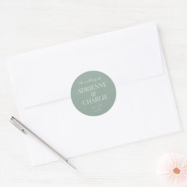 Adesivo Envelope de Data de Casamento com Nomes Simples