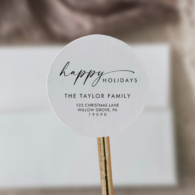 Adesivo Envelope de Endereço de Retorno de Feriado de Scri (Criador carregado)