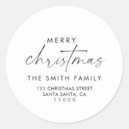 Adesivo Envelope de Endereço de Retorno de Natal de Script