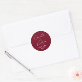 Adesivo Envelope de Favor com Data de Casamento com Nomes