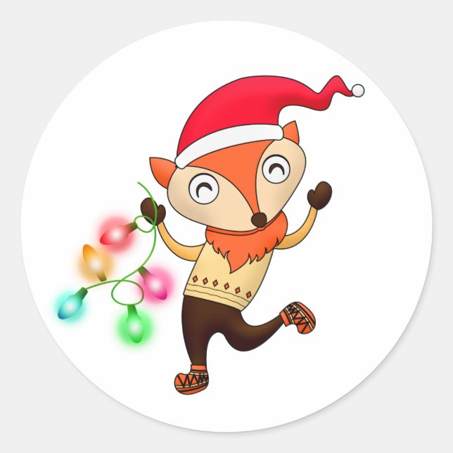 Adesivo Envelope de Fox de Natal, Envelope de Natal giro,  (Frente)