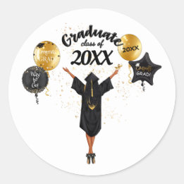 Adesivo Envelope de Graduação Mulher Africana Selo-Hispâni