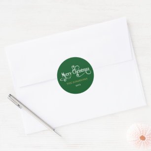 Adesivo Envelope Elegante de Natal Verde e Branco