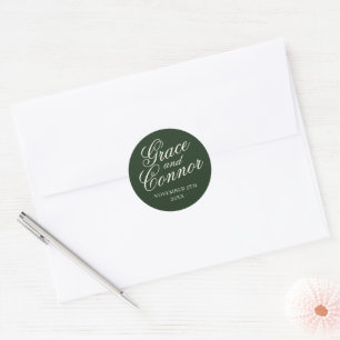 Adesivo Envelope Favorito Data de Casamento de Nomes Simpl