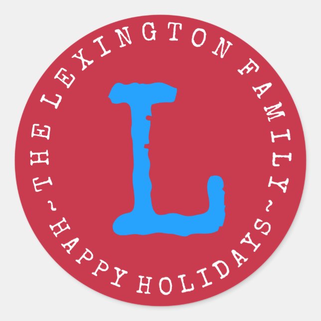 Adesivo Envelope Feliz Feriados do Nome da Família Persona (Frente)