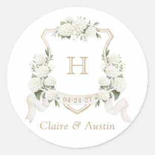 Adesivo Envelope Floral Elegante Branco Hydrangea Crest