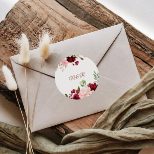 Adesivo Envelope floral elegante do casamento do primavera