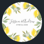 Adesivo Envelope Lemon Wedding Seal Summer Sticker Citrus<br><div class="desc">Europeia: Meu obrigado de na moda, seu adesivo, cupcake Topper, etiqueta de favor ou selo de envelope! Todos os detalhes são HAND-DRAWN para que você possa ter certeza de que este design é um tipo. Os limões são incríveis para qualquer festa. Que melhor maneira de receber a chegada da primavera...</div>