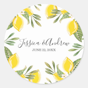 Adesivo Envelope Lemon Wedding Seal Summer Sticker Citrus