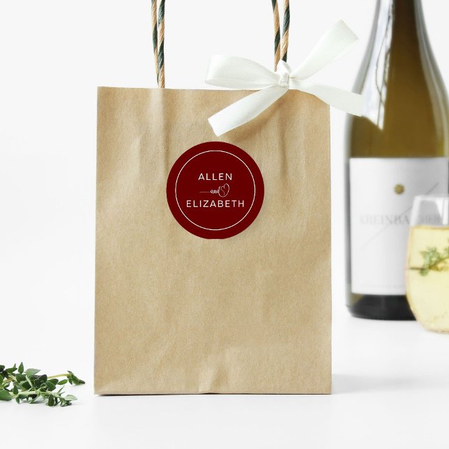 Adesivo Envelope Na moda Vermelho Moderno Escuro (Criador carregado)