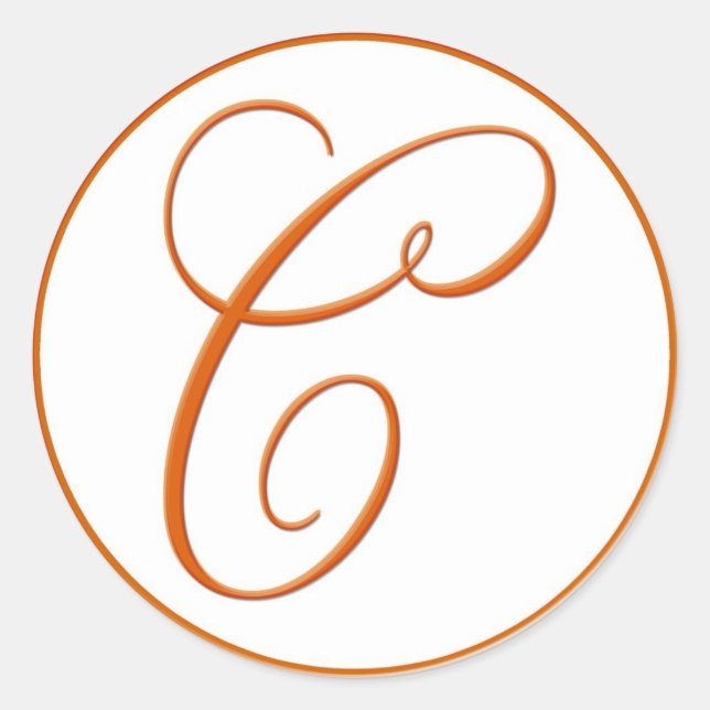 Adesivo Envelope ORANGE Selo com monograma - 3 polegadas (Frente)
