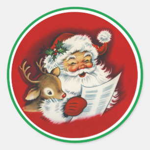 Adesivo Envelope Papais noeis e Reindeer Naughty ou Nice L