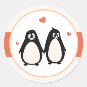 Adesivo Envelope Penguin Love/Hearts Peach de 20 - 1,5"