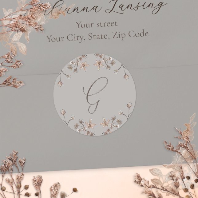 Adesivo Envelope Personalizado De Casamento De Flor Selvag (Criador carregado)