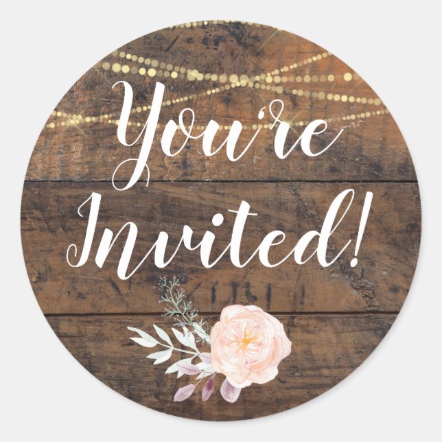 Adesivo Envelope Rustic Brown Barn Wood Invitation Envelop (Frente)