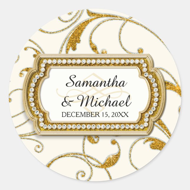 Adesivo Envelope Seal Glam Velha Regência Hollywood Black  (Frente)