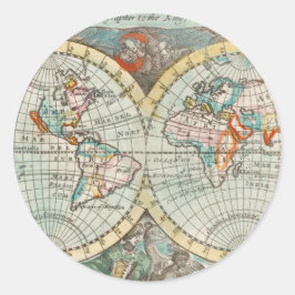 ADESIVO ENVELOPE SEAL STICKER : MAPA MUNDIAL VINTAGEM