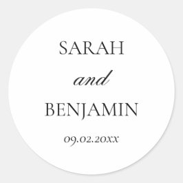 Adesivo Envelope Simples de Casamento Preto e Branco