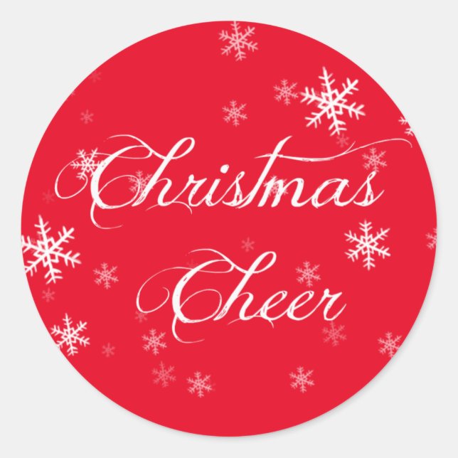 Adesivo Envelope Vermelho Cheer Cheer no Floco de Neve (Frente)