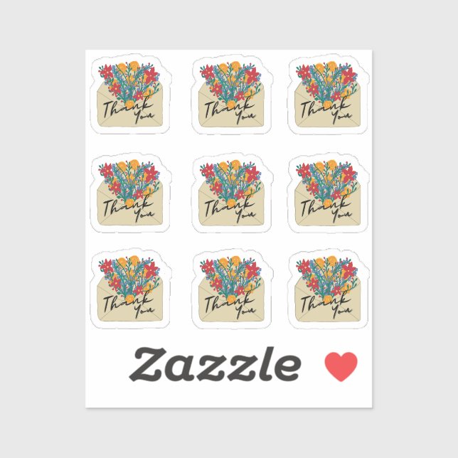 Adesivo Envelopes Obrigado (Folha)